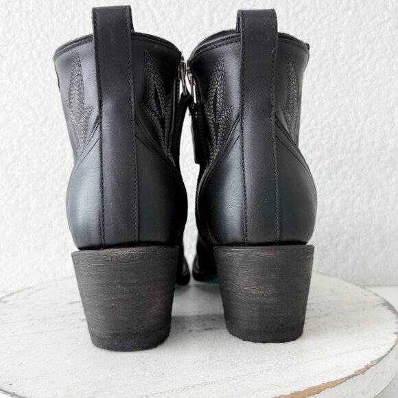 Lane Gallatin Womens Cowboy Booties Black Western Short Boots Snip Toe Size 7.5 - Picture 3 of 13